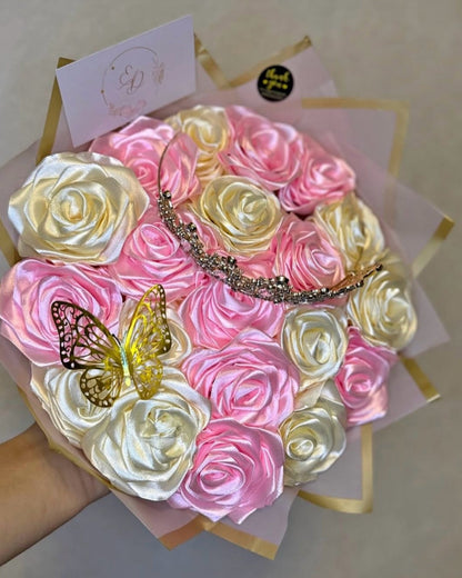Bouquet de roses satinée éternels