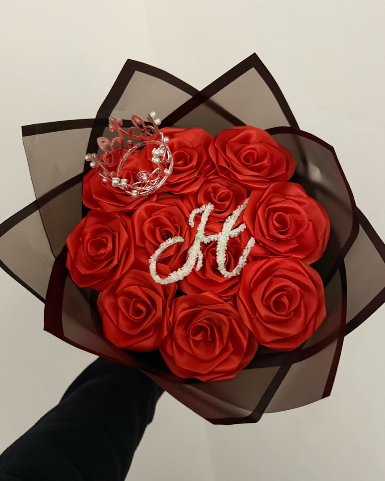 Bouquet de roses satinée éternels