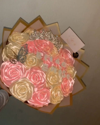 Bouquet de roses satinée éternels
