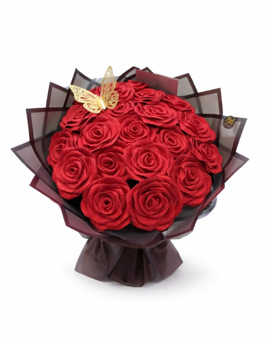 Bouquet de roses satinée éternels