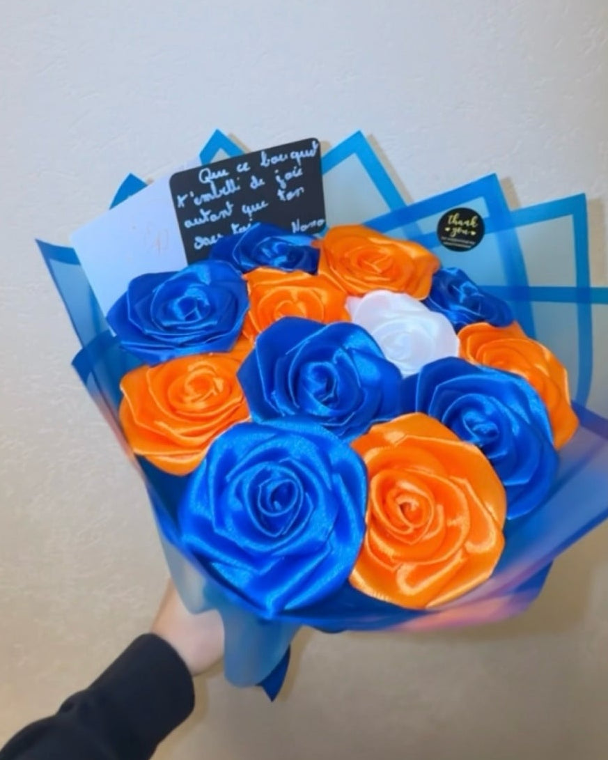 Bouquet de roses satinée éternels